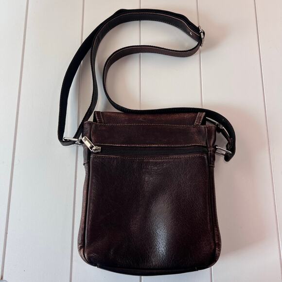 Puro Cuero Brown Leather CrossBody Purse Bag - Picture 2 of 10